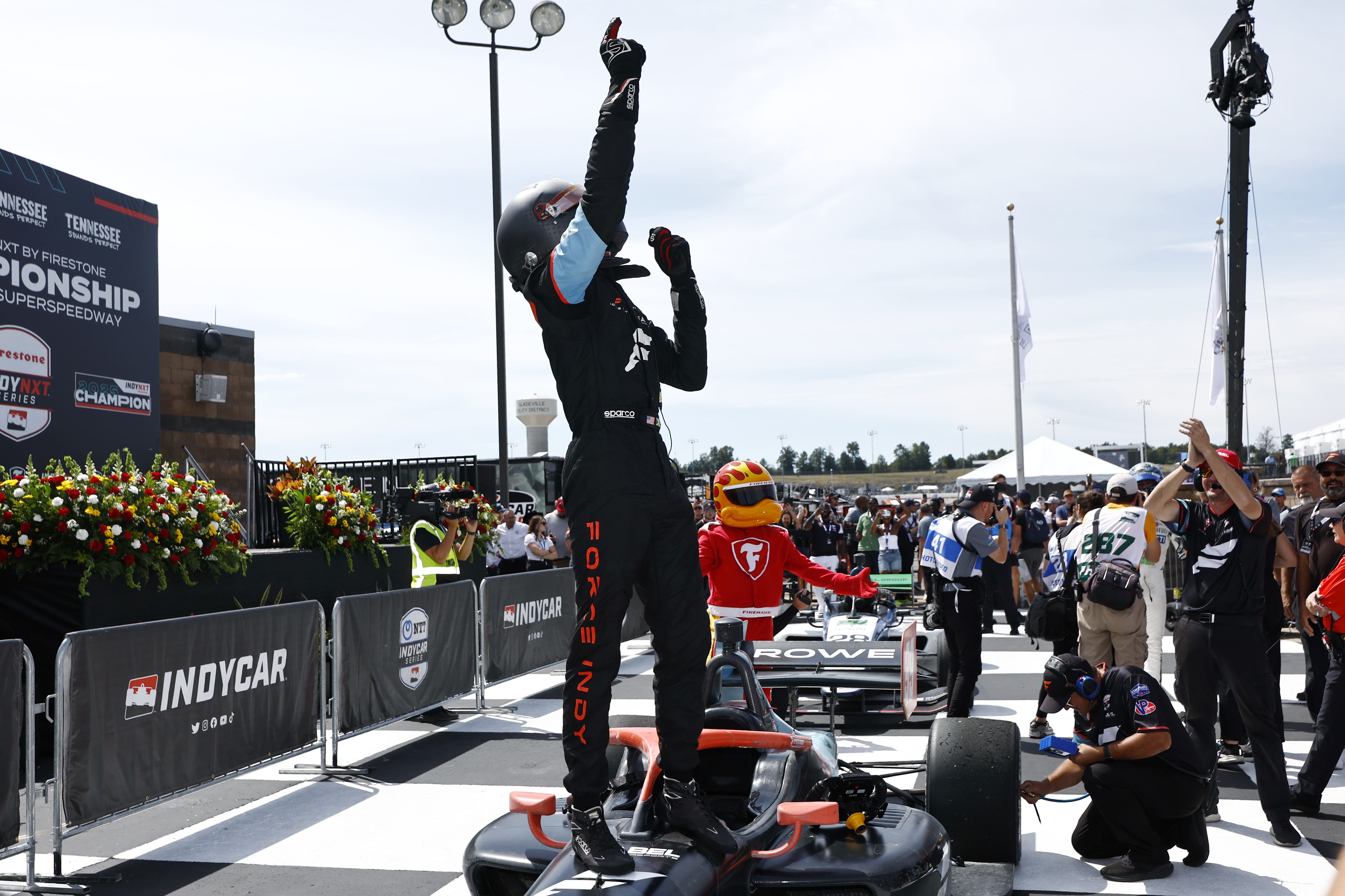 Myles Rowe charged to the front to win the 2025 IndyNXT by Firestone Music City GP